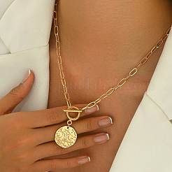 Elegant Brass Star Moon Pendant Paperclip Chain Mecklaces for women&nbsp;TP5799