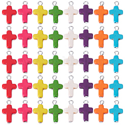 100Pcs Dyed Synthetic Turquoise Pendants&nbsp;PALLOY-SC00031