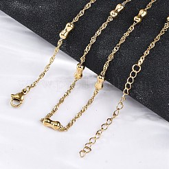 304 Stainless Steel Bone Rope Chain Necklaces&nbsp;NJEW-C073-05G