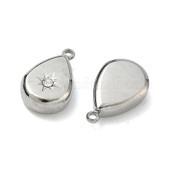304 Stainless Steel Crystal Rhinestone Teardrop Charms&nbsp;X-STAS-L022-354P