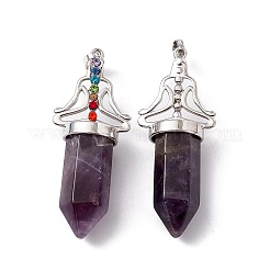 Natural Amethyst Big Pointed Pendants&nbsp;G-I342-01P-02