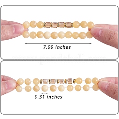 4Pcs 4 Style Natural Topaz Jade & Synthetic Citrine Stretch Bracelets Set with Glass Beaded&nbsp;BJEW-SW00105-07