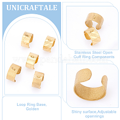 10Pcs 5 Styles 304 Stainless Steel Open Cuff Ring Components&nbsp;STAS-UN0054-83G