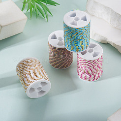 4 Rolls 4 Colors 4-Ply Polycotton Cord with Metallic Thread&nbsp;OCOR-TA0003-33C