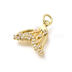 Brass Micro Pave Cubic Zirconia Pendants&nbsp;KK-U072-25G