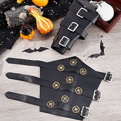 Adjustable PU Leather Cuff Wristband for Bikers&nbsp;AJEW-WH0415-25B