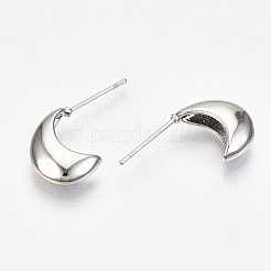 Brass Half Hoop Earrings&nbsp;KK-R117-035P-NF