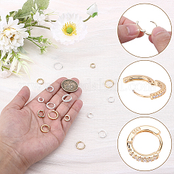 8 Pairs 8 Styles Brass Micro Pave Clear Cubic Zirconia Hoop Earrings&nbsp;EJEW-AR0001-15