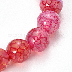Natural Dragon Veins Agate Beaded Stretch Bracelets&nbsp;BJEW-Q692-02B