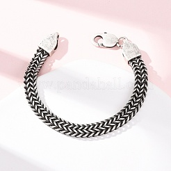 304 Stainless Steel Wheat Chain Bracelets for Women Men&nbsp;BJEW-C148-01AS