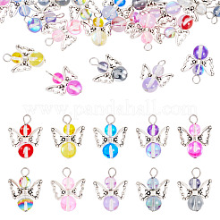 20Pcs Transparent Glass Pendants&nbsp;PALLOY-TAC0163