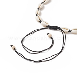 Natural Cowrie Shell & Synthetic Turquoise Braided Beaded Necklace for Women&nbsp;NJEW-JN04253-02