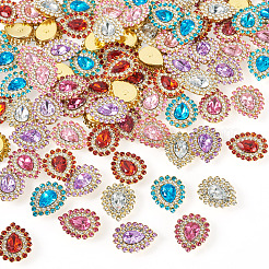 90Pcs 6 Colors Alloy Glass Cabochons&nbsp;FIND-TA0007-91