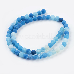 Natural Crackle Agate Beads Strands&nbsp;G-G055-6mm-2