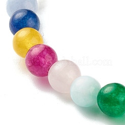 Natural White Jade Round Beads Stretch Bracelet for Her&nbsp;BJEW-JB06950-01