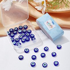 Handmade Evil Eye Lampwork Beads Strands&nbsp;LAMP-NB0001-60B-02