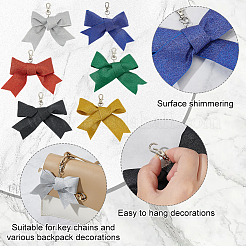 12Pcs 6 Colors Polyester Bowknot Pendant Decoration&nbsp;HJEW-PH01954