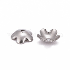 Tarnish Resistant 5-Petal Flower Smooth Surface 304 Stainless Steel Bead Caps&nbsp;STAS-R065-57