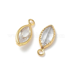 Brass Micro Pave Cubic Zirconia Horse Eye Charms&nbsp;KK-Z136-32G-01