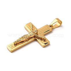 304 Stainless Steel Religion Jesus Cross Pendants&nbsp;STAS-F323-07G