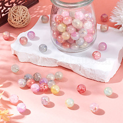 10 Colors Baking Paint Crackle Glass Bead Strands&nbsp;DGLA-TA0001-08B