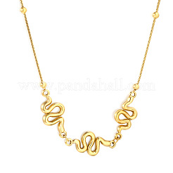 304 Stainless Steel S Shaped Sanke Pendant Necklaces&nbsp;WG3BA37-01
