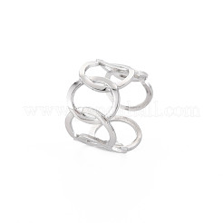 Non-Tarnish 304 Stainless Steel Interlocking Oval Open Cuff Ring&nbsp;RJEW-S405-147P