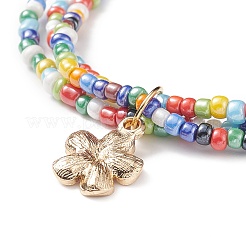 Adjustable Glass Bead Braided Beaded Bracelet&nbsp;BJEW-JB08951