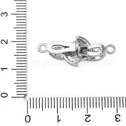 Ring Brass Micro Pave Clear Cubic Zirconia Fold Over Clasps&nbsp;KK-Z143-18P