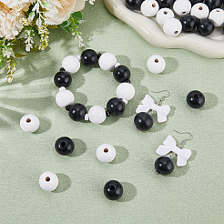 50Pcs 2 Colors Wood Large Hole European Beads&nbsp;WOOD-SP0001-50