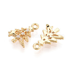 Brass Micro Pave Cubic Zirconia Charms&nbsp;KK-N263-145A-G