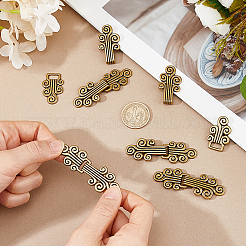 6 Pairs Vintage Cloud Pattern Alloy Buckle for Clothing & Bags&nbsp;BUTT-FH0001-043