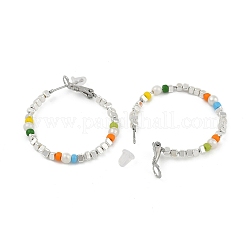 Brass Hoop Earrings&nbsp;EJEW-Q391-34P