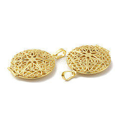 Rack Plating Brass Locket Pendants&nbsp;KK-G452-09G