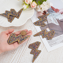 Polyester & Felt & Sequin Embroider Thread Iron on/Sew On Patches&nbsp;DIY-WH0591-578