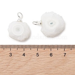 Natural Sunflower Druzy Agate Slice Pendants&nbsp;PALLOY-JF05234