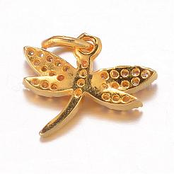 Brass Micro Pave Cubic Zirconia Charms&nbsp;ZIRC-K045-09
