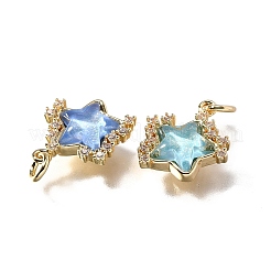 Brass Micro Pave Cubic Zirconia Charms&nbsp;KK-Q043-04G