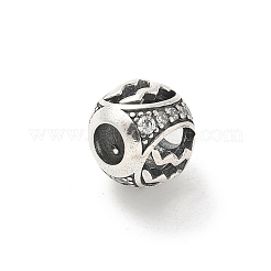 Brass Clear Cubic Zirconia European Beads&nbsp;FIND-M049-01AS-04