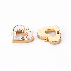 Brass Micro Pave Clear Cubic Zirconia Charms&nbsp;KK-Q765-023-NF