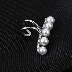 Anti-Tarnish Rhodium Plated 925 Sterling Silver Pearl Clip-on Earrings&nbsp;EJEW-BB72156