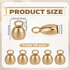 10Pcs 201 Stainless Steel Cord Ends&nbsp;STAS-LP0005-28A-G