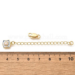 Brass ABS Imitation Pearl Ends with Chain&nbsp;KK-K398-10G
