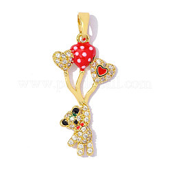 Brass Micro Pave Clear Cubic Zirconia Pendants&nbsp;CU-OY001-50G