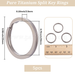 5Pcs Titanium Alloy Split Key Rings&nbsp;FIND-BBC0005-45A