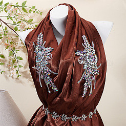 Flower Resin Rhinestone Decorative Corsages for Clothing Accessories&nbsp;PATC-WH0021-064E