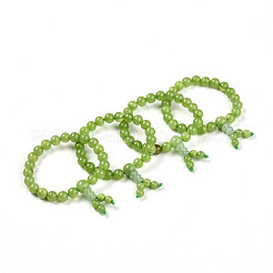 Buddhist Natural Topaz Jade Round Beaded Stretch Bracelets&nbsp;BJEW-R041-8mm-04-01