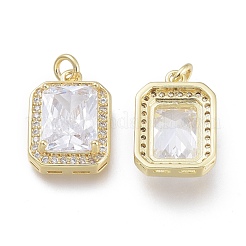 Brass Micro Pave Cubic Zirconia Charms&nbsp;ZIRC-F114-08-G