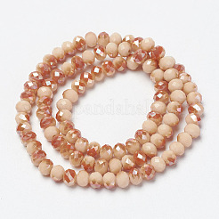 Electroplate Opaque Solid Color Glass Beads Strands&nbsp;EGLA-A034-P4mm-J13