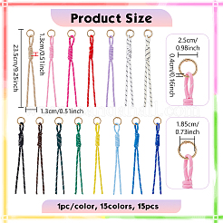15Pcs 15 Colors Polyester Pendant Decorations&nbsp;FIND-NB0007-37